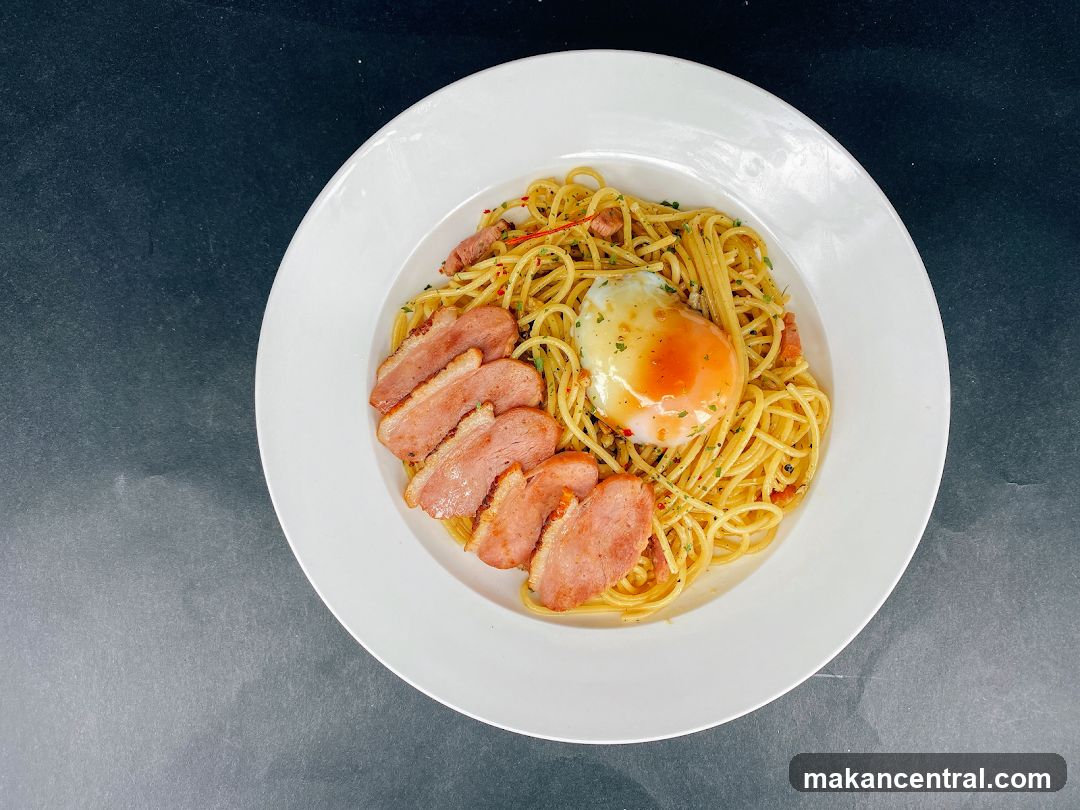 Spaghetti with Duck and Egg