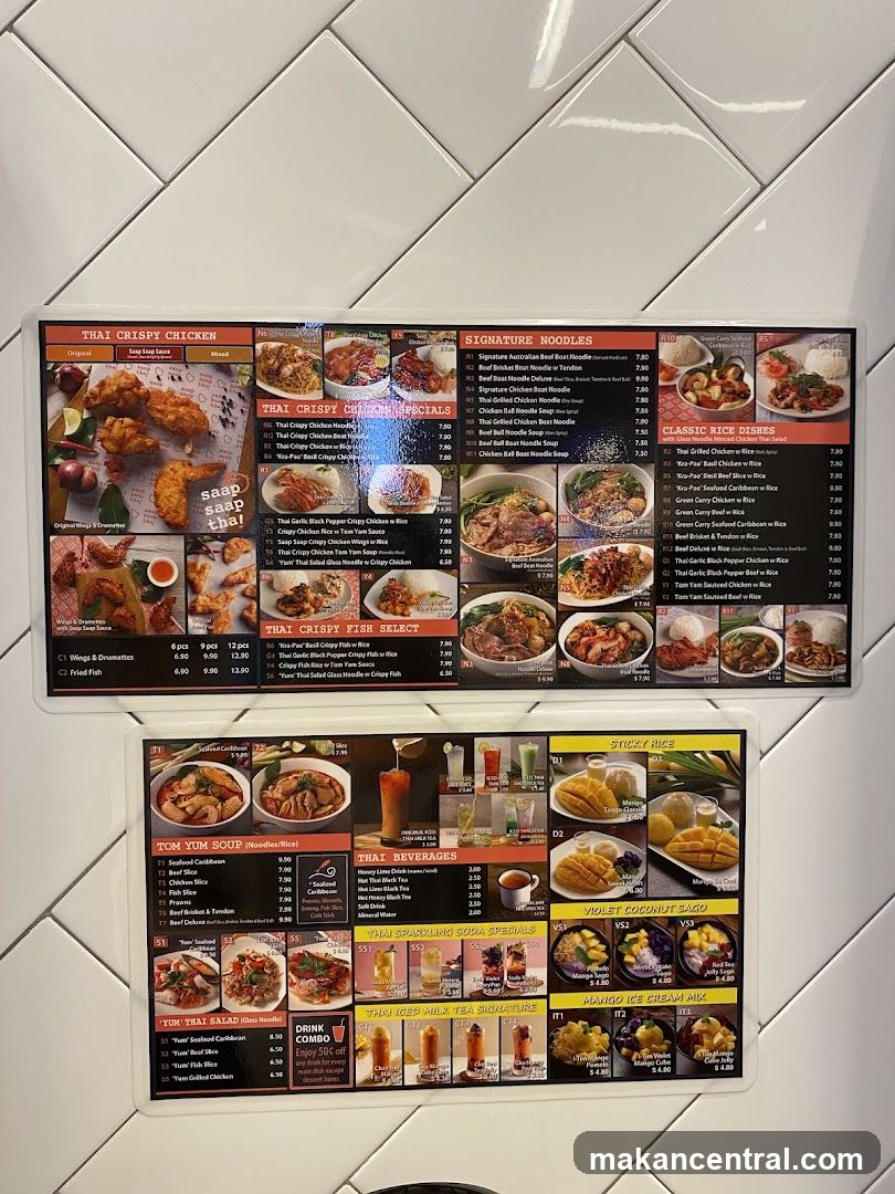 Thai Crispy Chicken & Noodles Menu