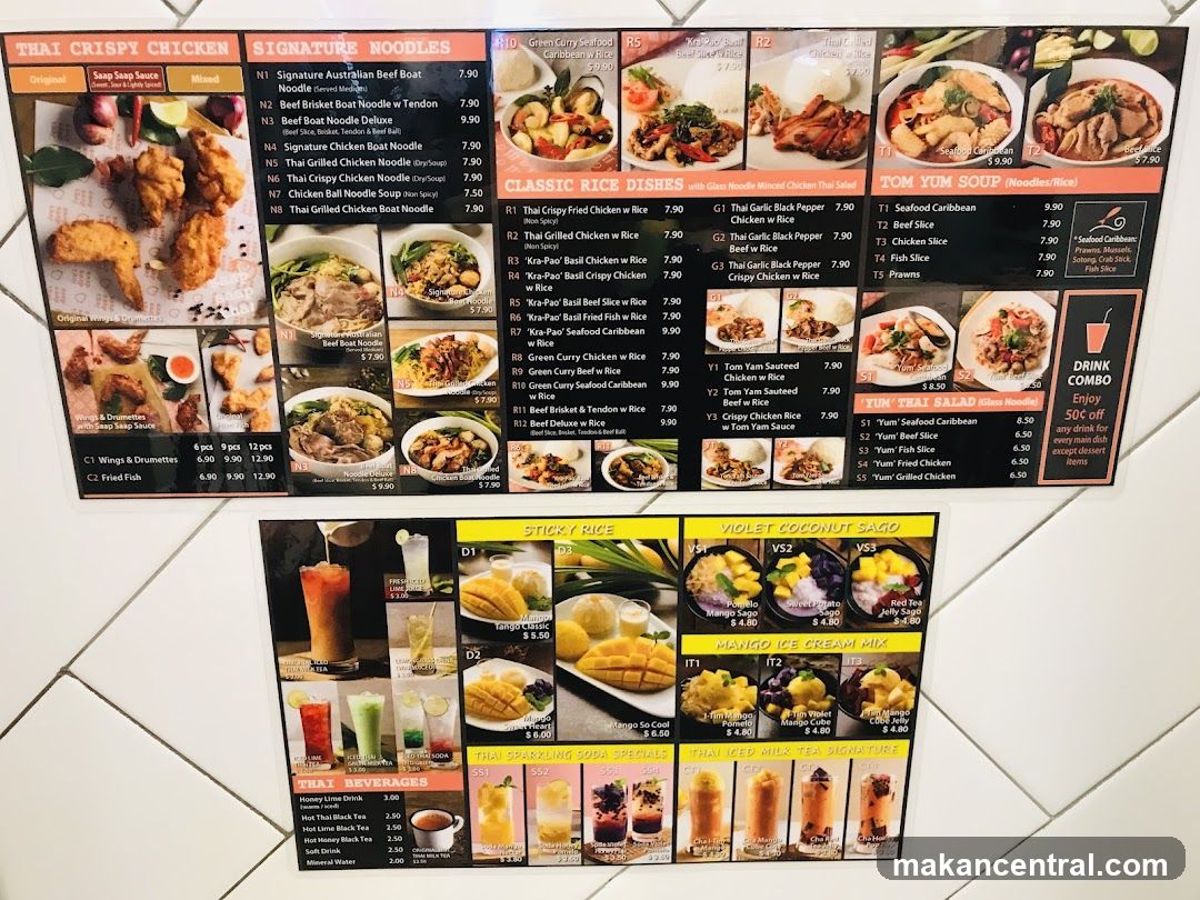 Thai Crispy Chicken & Signature Noodles Menu