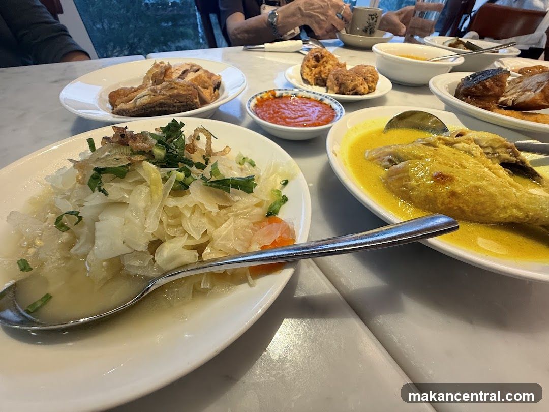 Table with various dishes of food