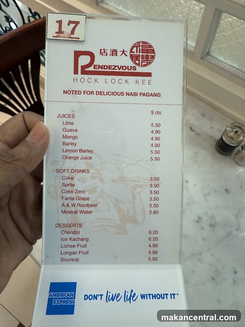 Endevous Hock Lock Kee Menu