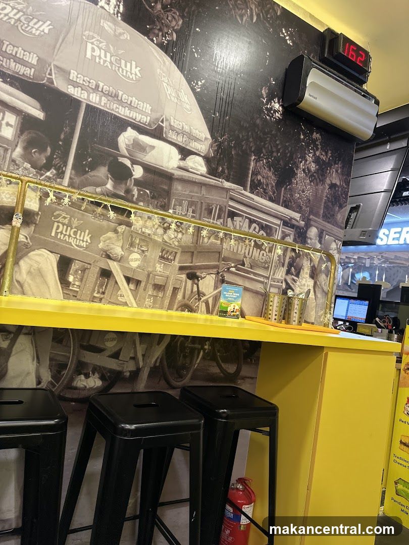 Interior with Bar Seating and Themed Wall Mural