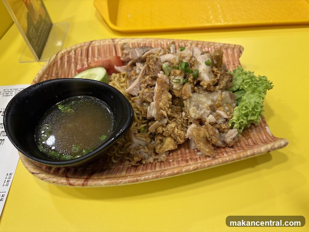 Fried Chicken Noodles with Soup