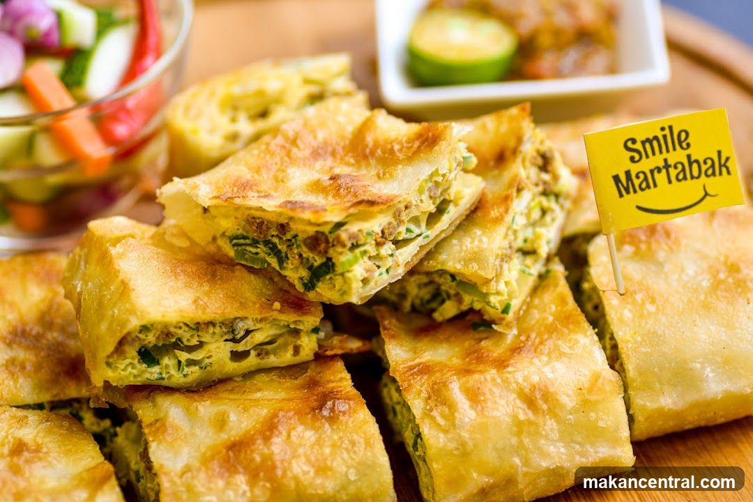 Martabak with Pickles and Sauce
