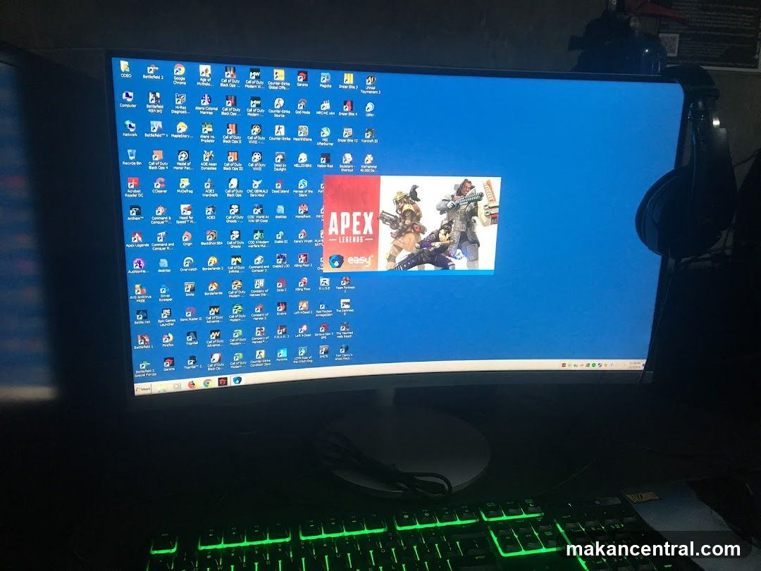 Computer Desktop with Game Icon