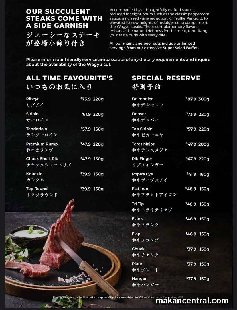 OUR SUCCULENT STEAKS COME WITH A SIDE GARNISH