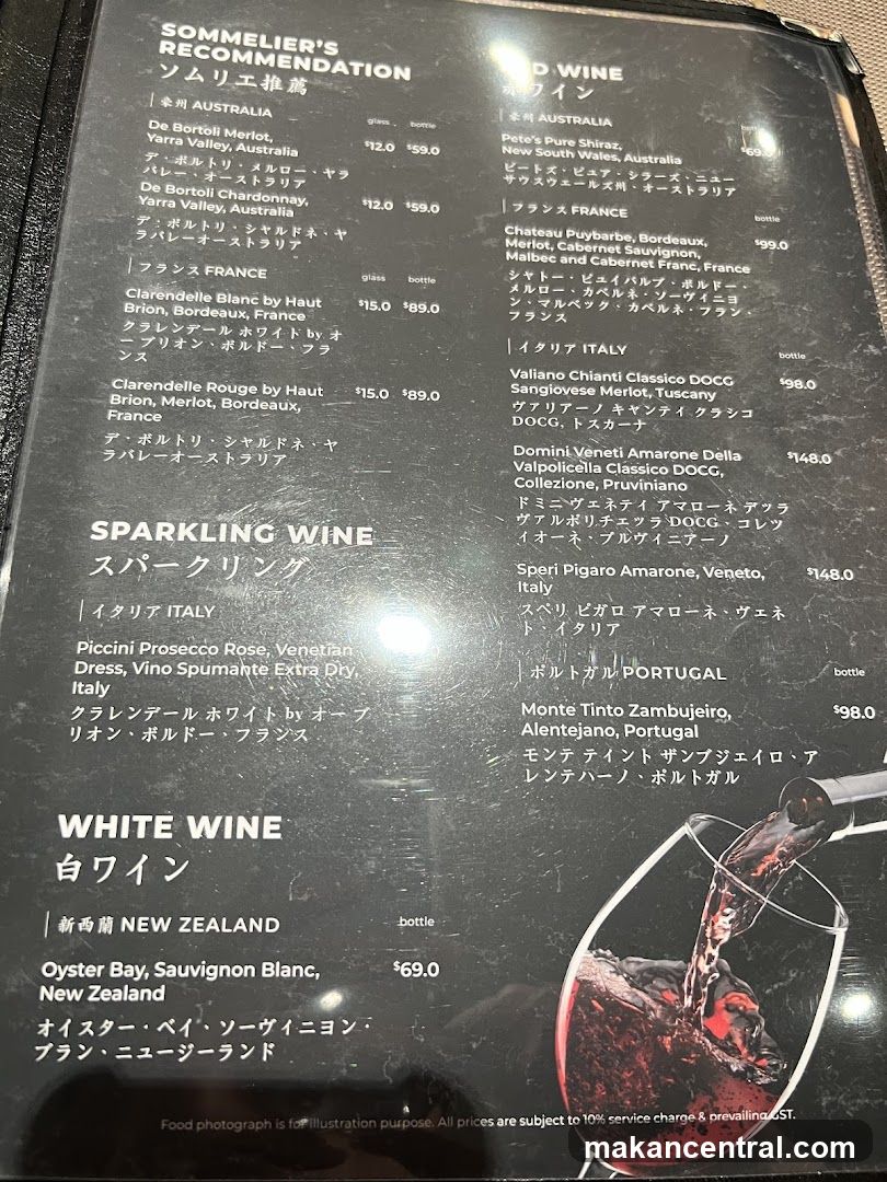 Sommelier's Recommendation Red Wine Sparkling Wine White Wine