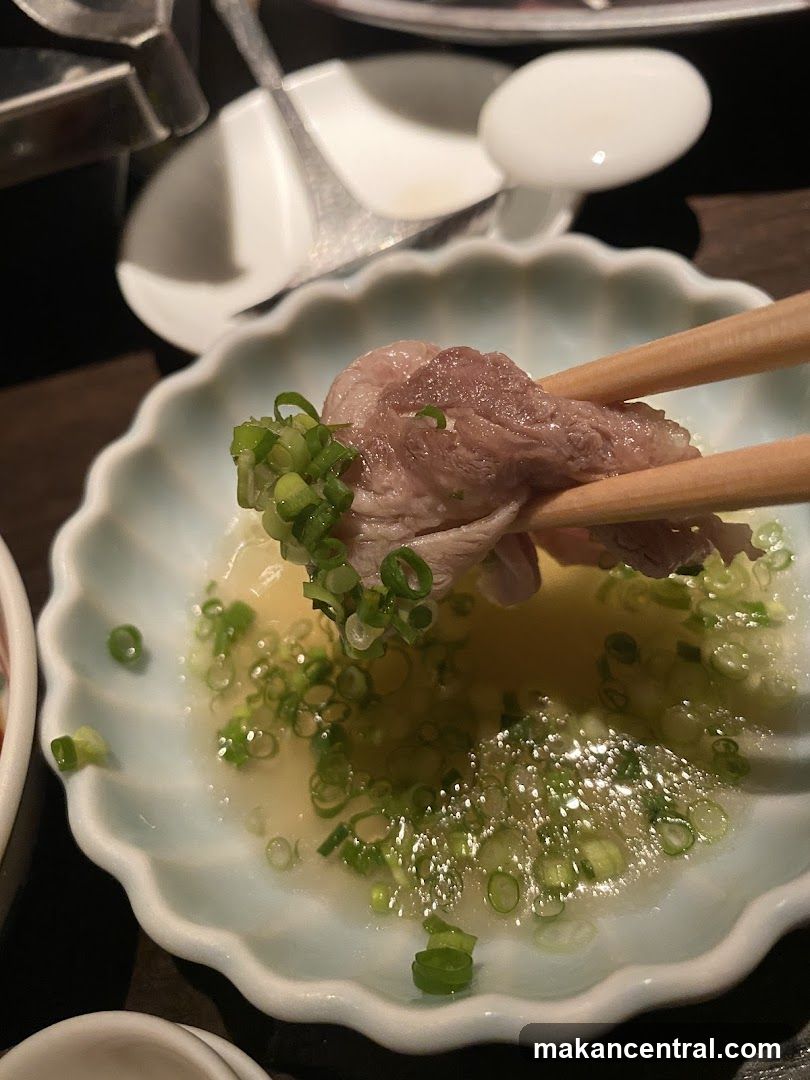 Dipping Meat in Sauce
