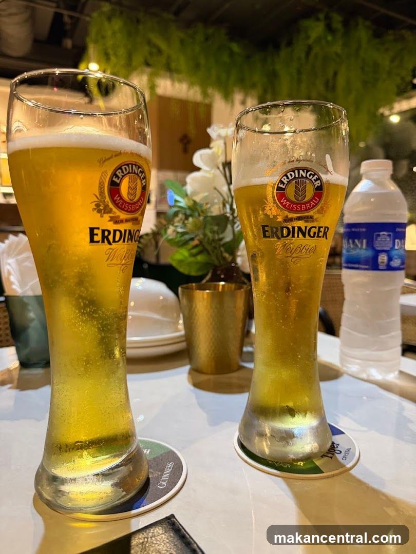 Two glasses of Erdinger Weissbier