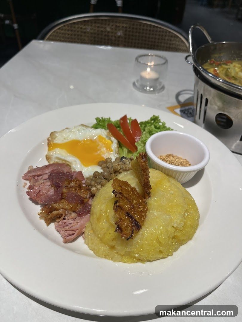 Plate of Food with Fried Egg and Ham