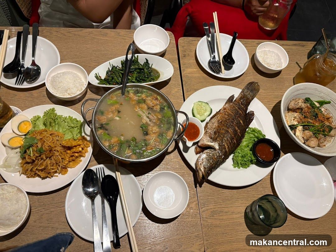 Table with a meal