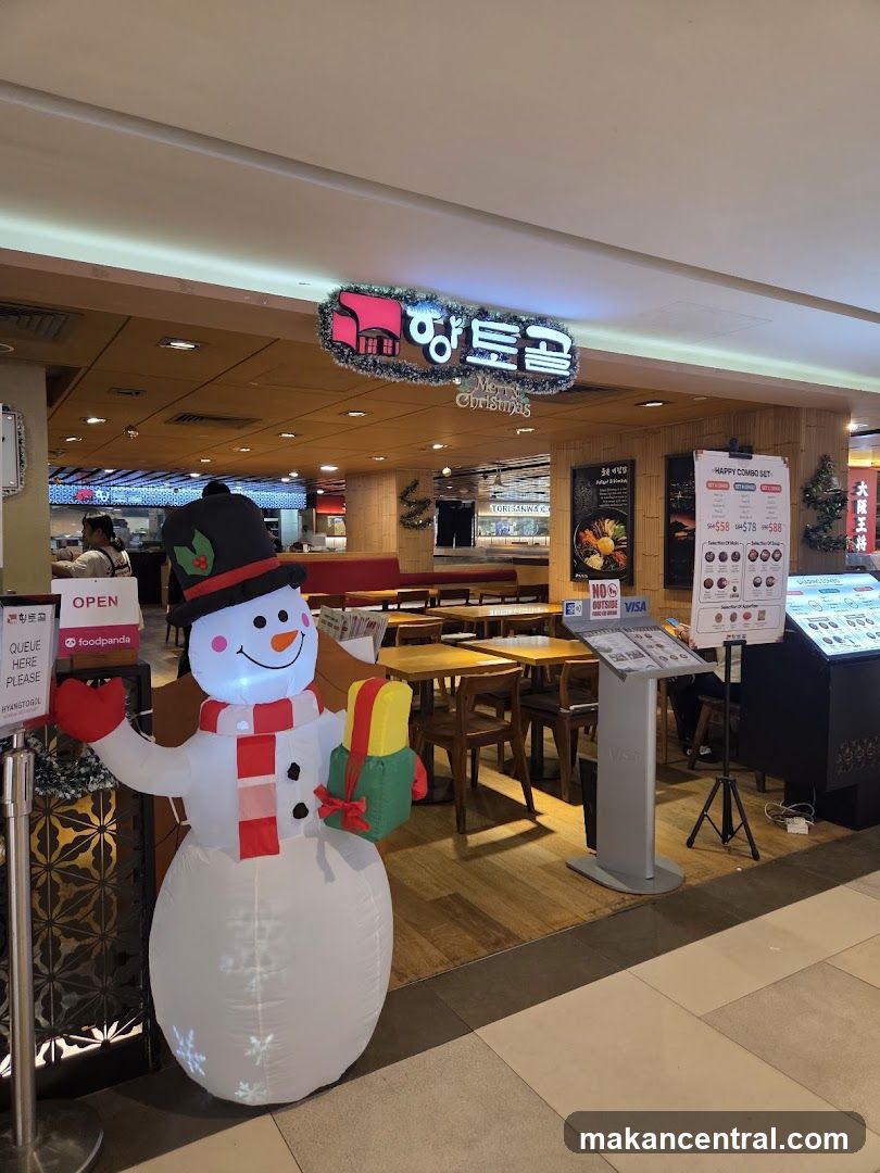 Korean Restaurant with Christmas Decorations