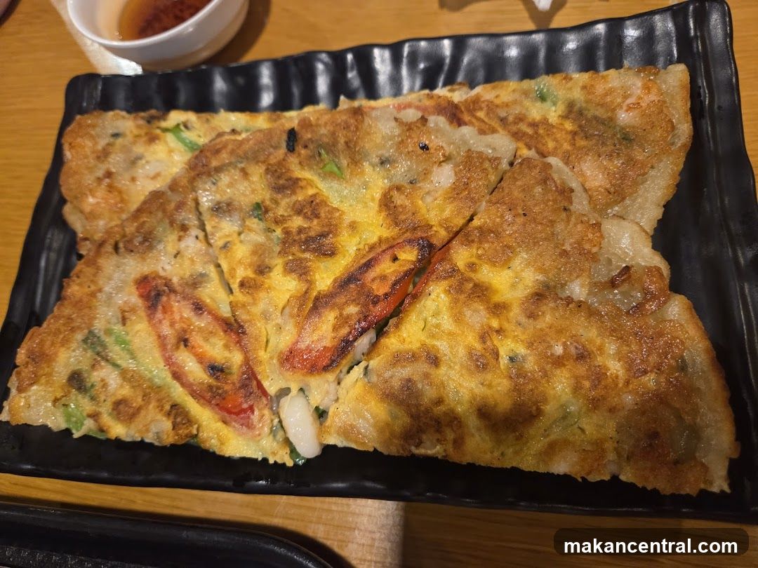 Savory Pancake with Vegetables and Seafood