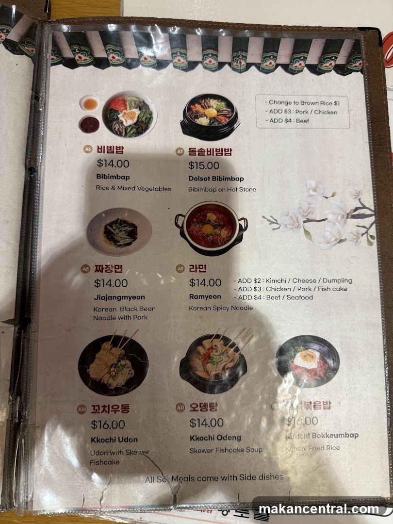 Korean Menu