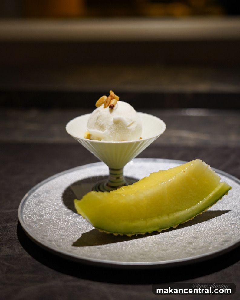 Dessert with Melon and Ice Cream