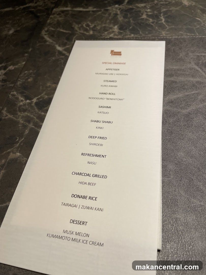 Special Omakase Menu