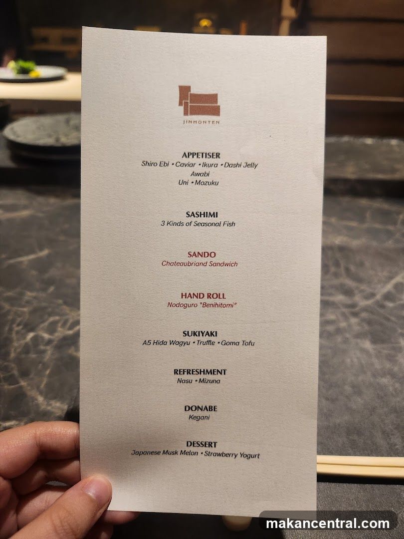 JINHONTEN Menu