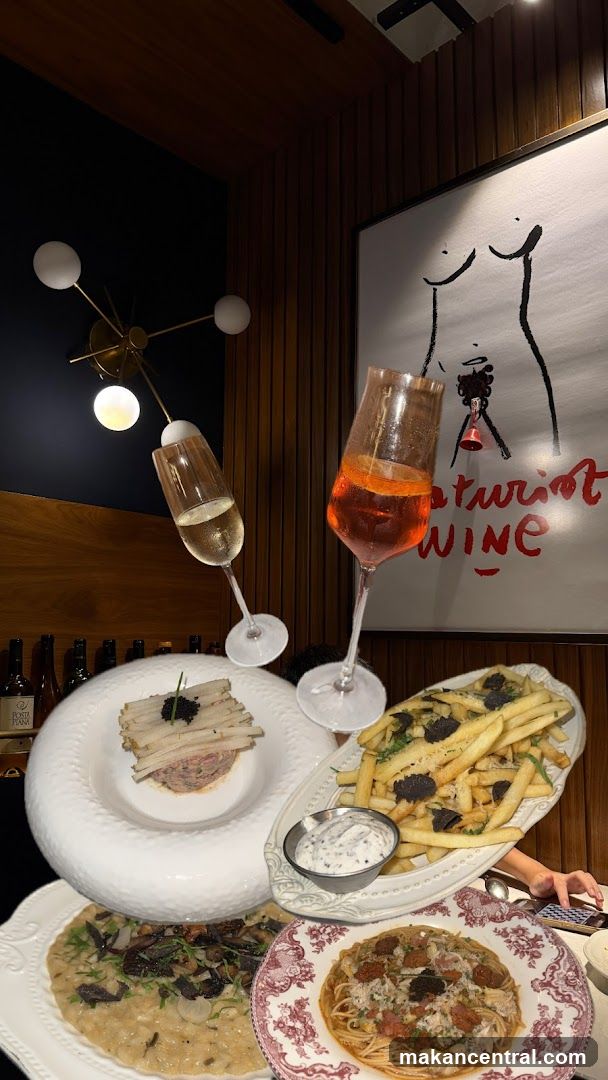 Restaurant Interior with Food and Drinks