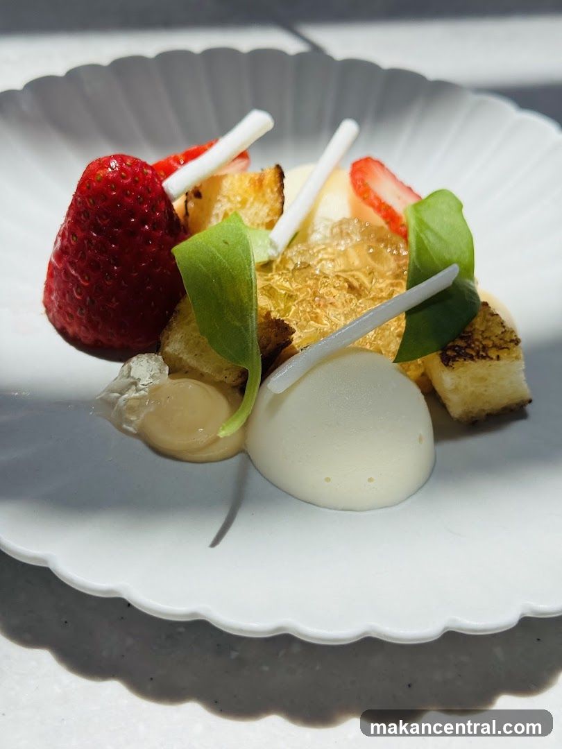 Dessert with Strawberries and Toast