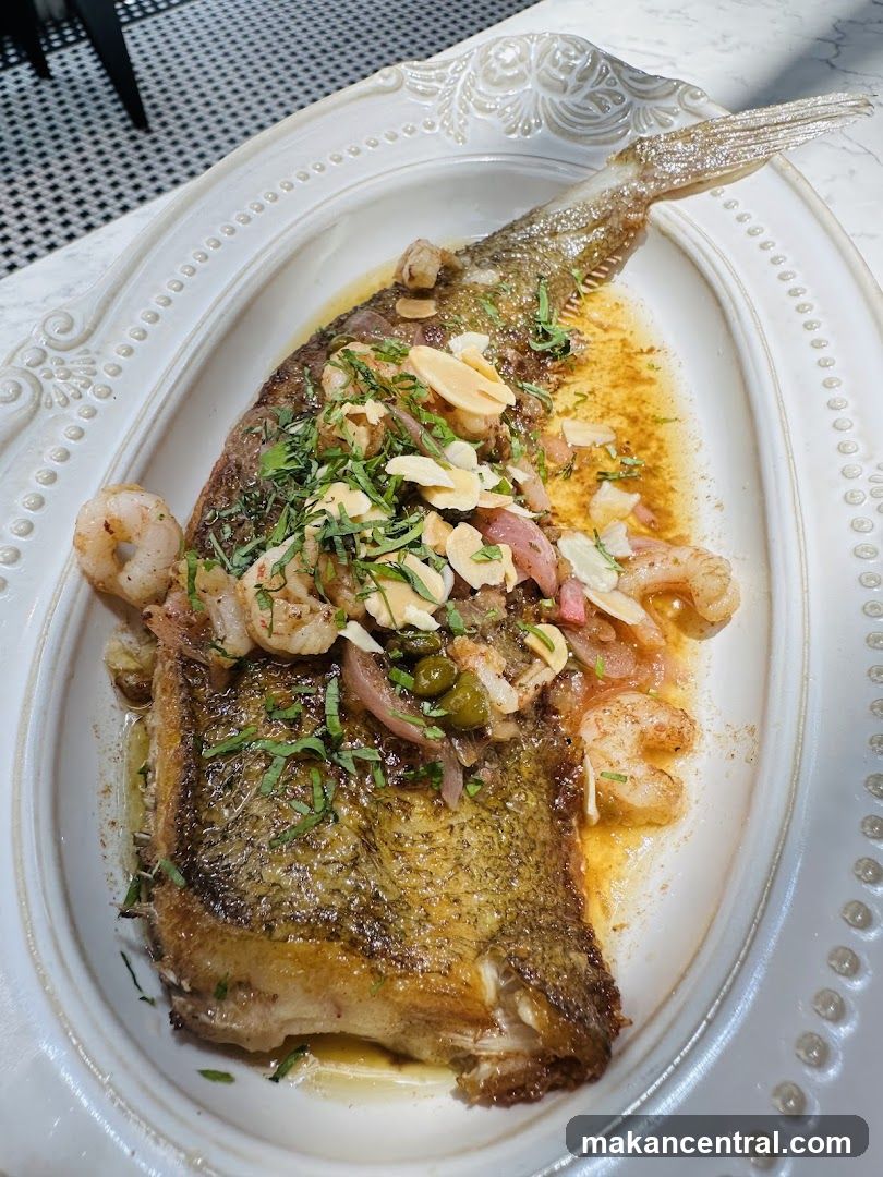Whole Fish with Shrimp and Almonds