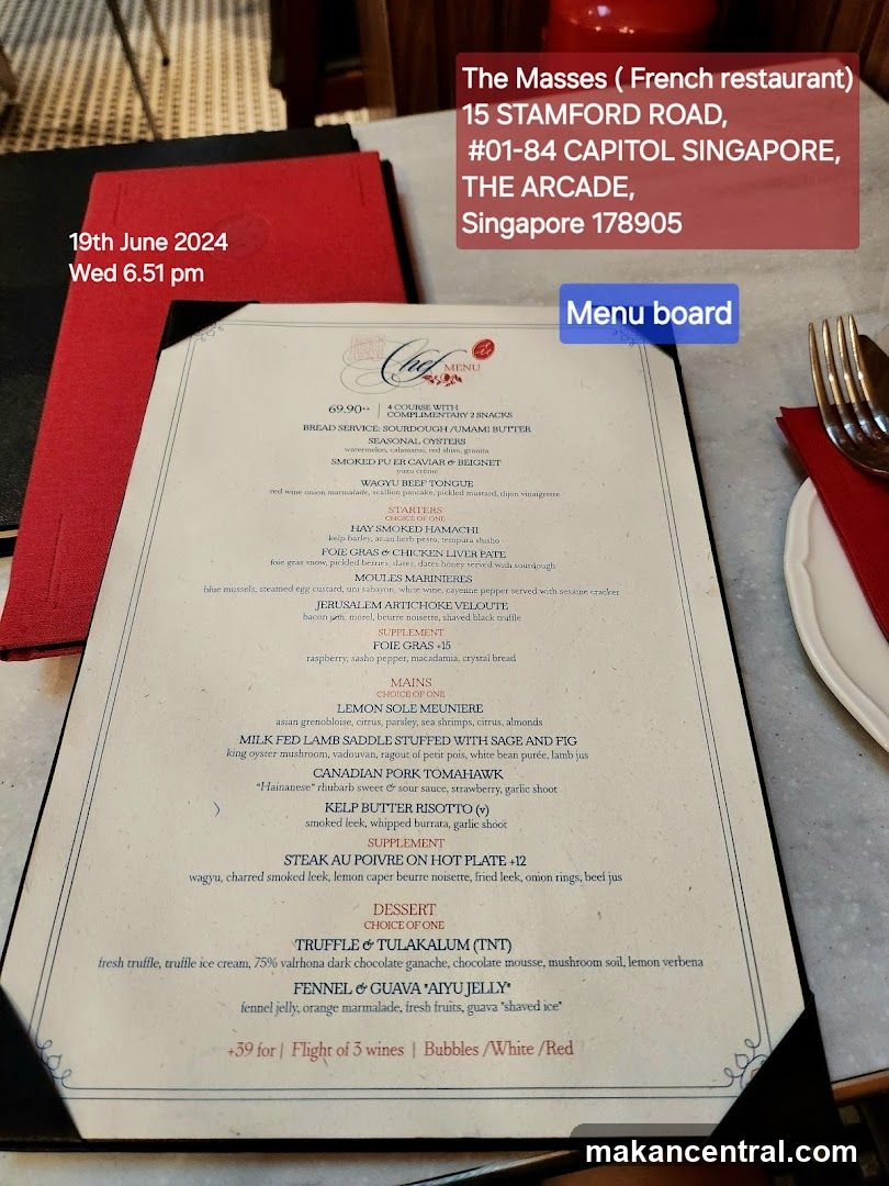 The Masses Menu