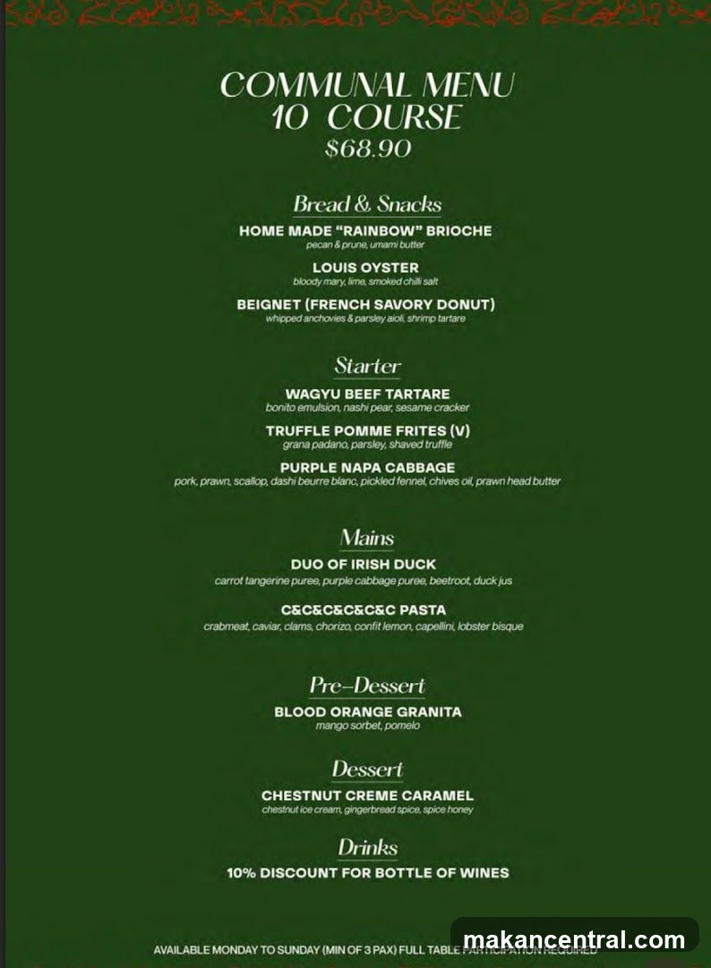 COMMUNAL MENU 10 COURSE