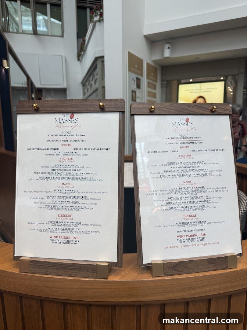 The Masses Menu