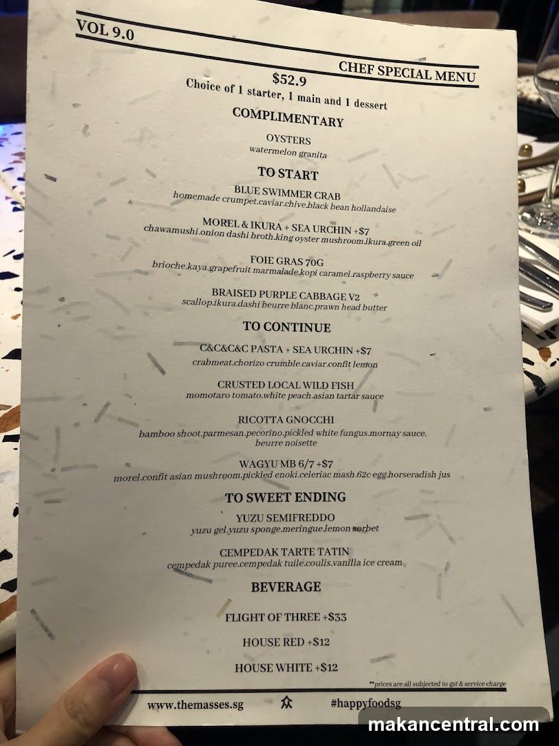 CHEF SPECIAL MENU VOL 9.0