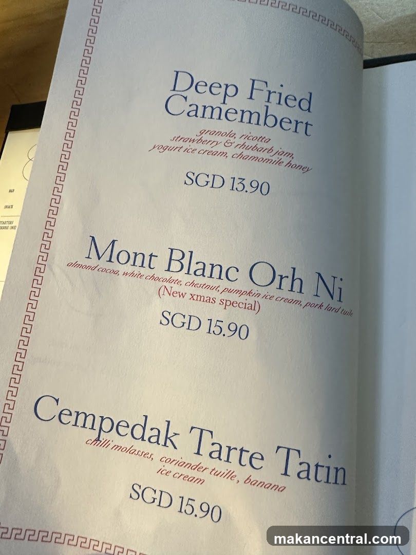 Desserts Menu
