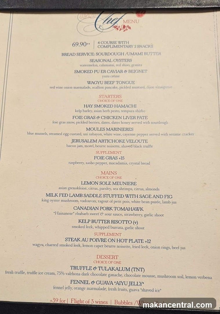 Chef Menu