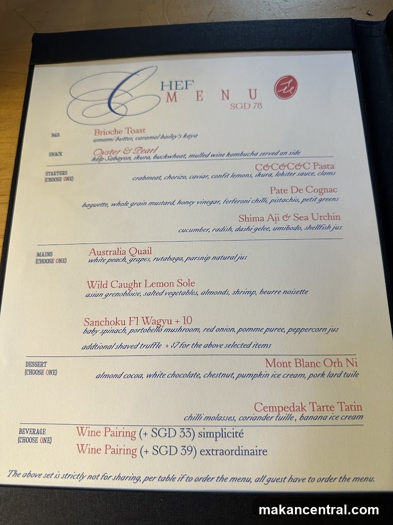 Chef Menu