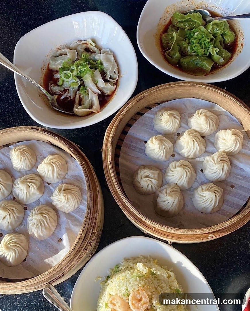 Assortment of Dumplings and Fried Rice