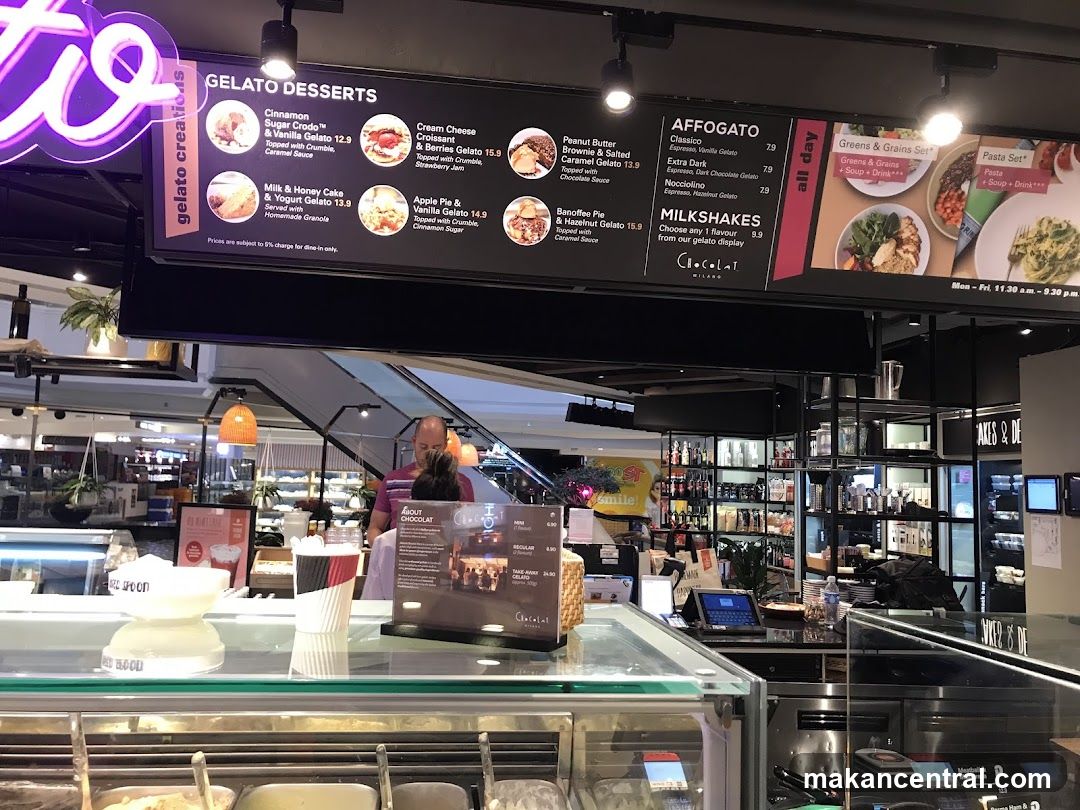 Gelato Desserts Menu