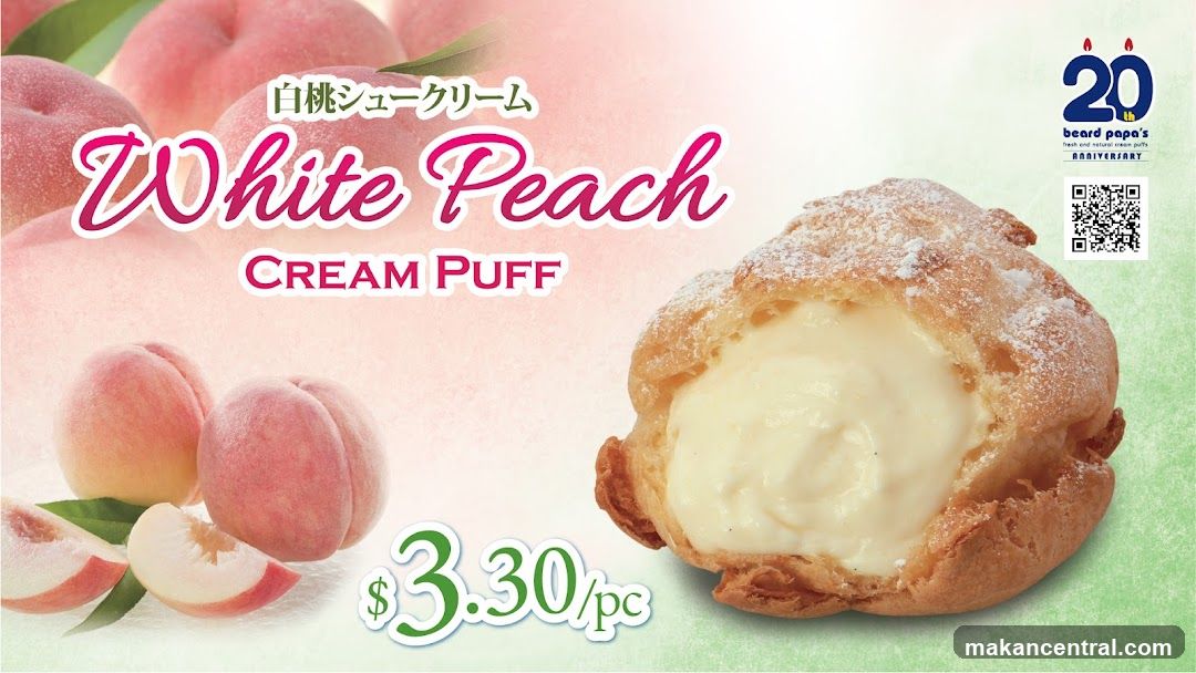 White Peach Cream Puff Advertisement