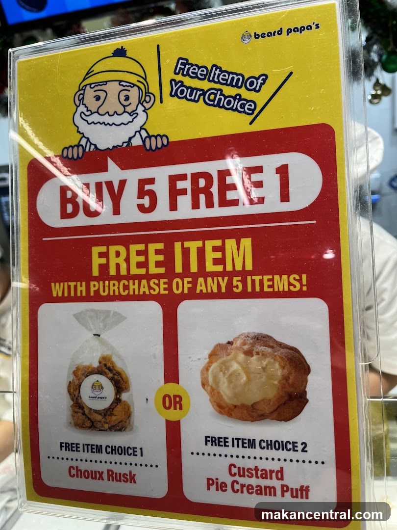 Beard Papa's Buy 5 Free 1 Promotion