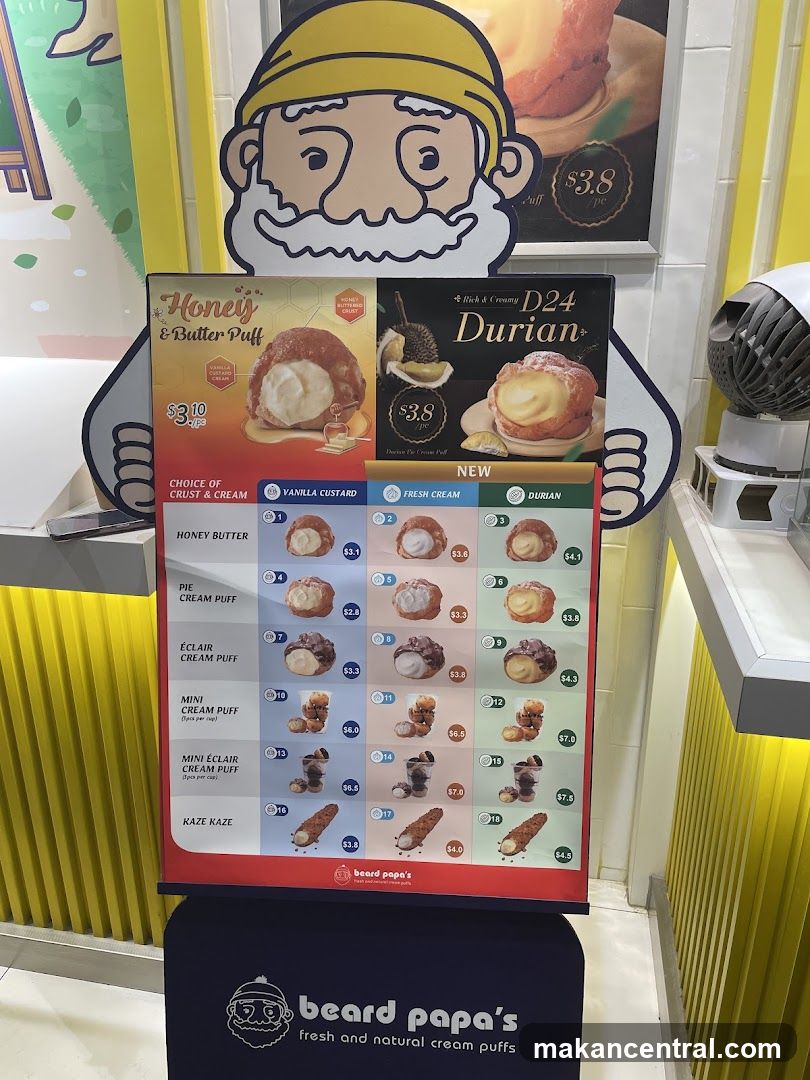 Beard Papa's Menu