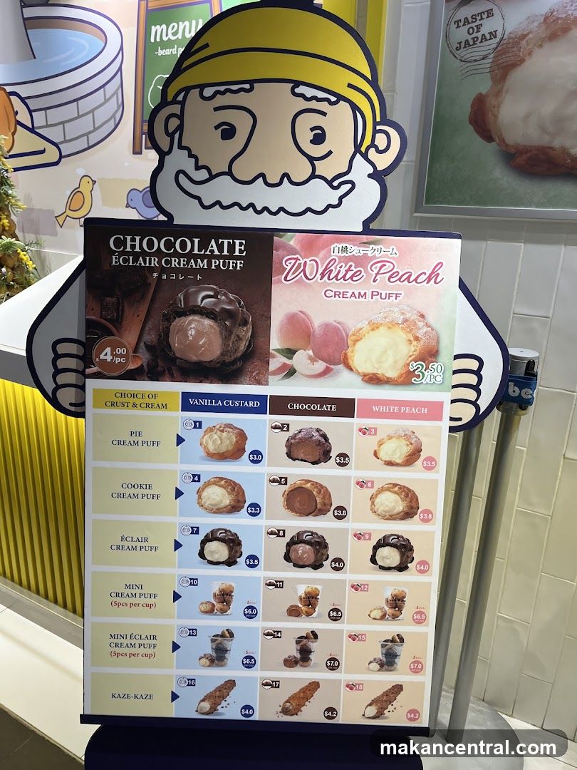 Cream Puff Menu