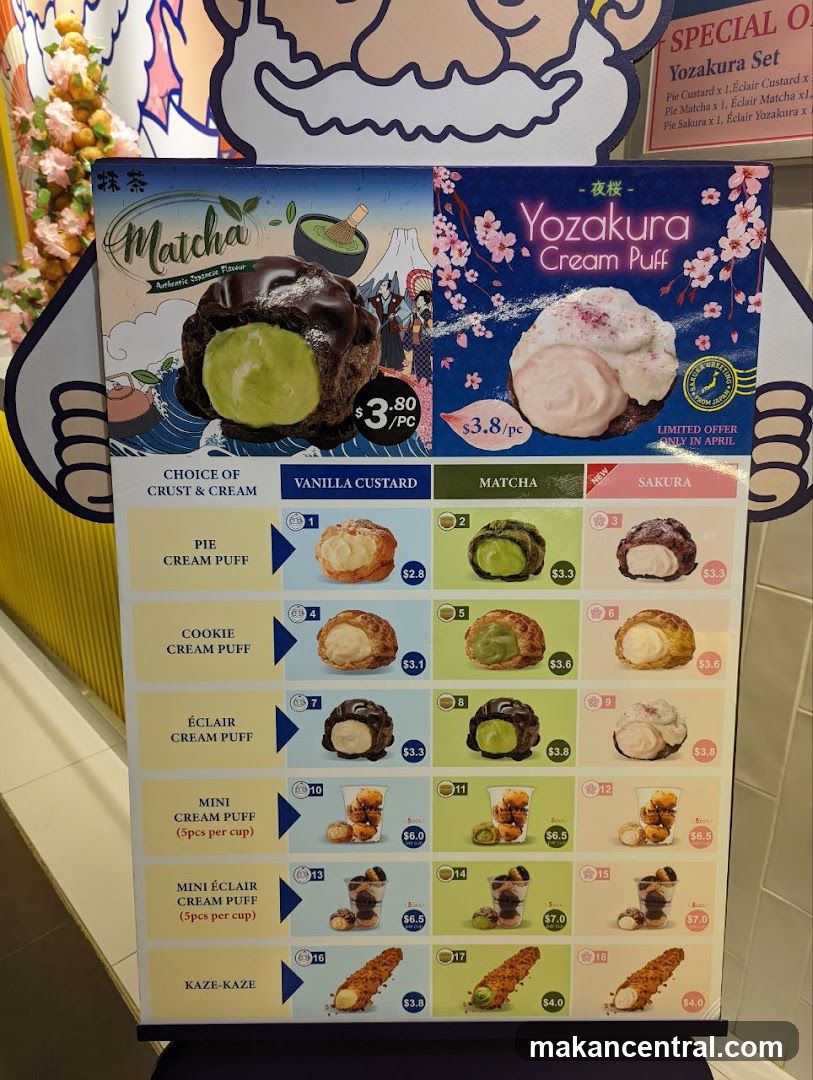 Yozakura Cream Puff Menu