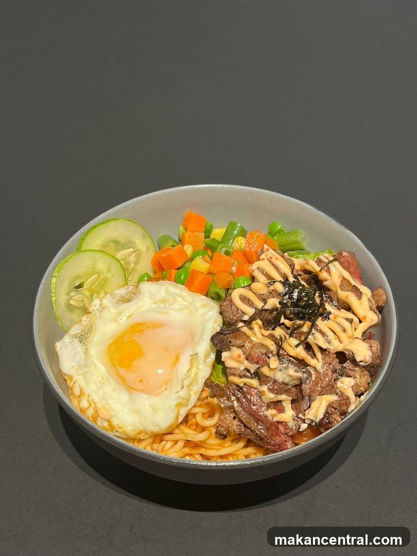 Beef and Egg Noodle Bowl
