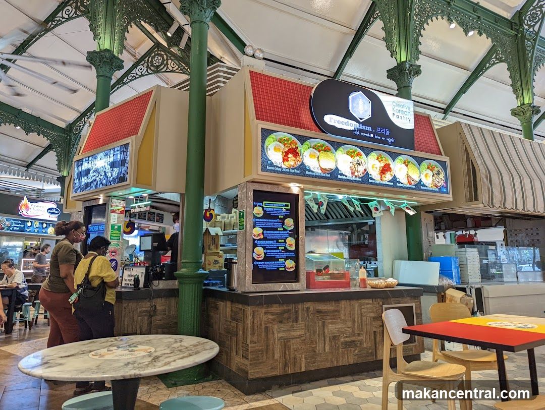 Food stall with menu displays