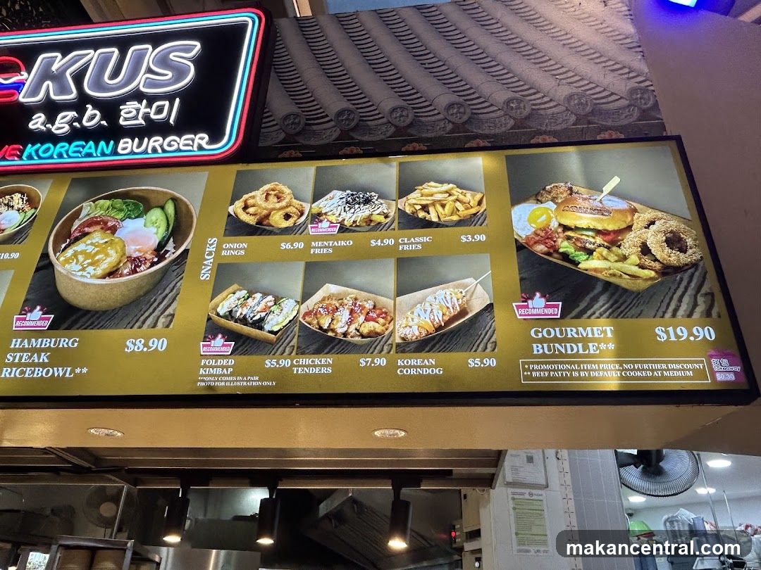 KUS a.g.b. 한미 VE KOREAN BURGER Menu