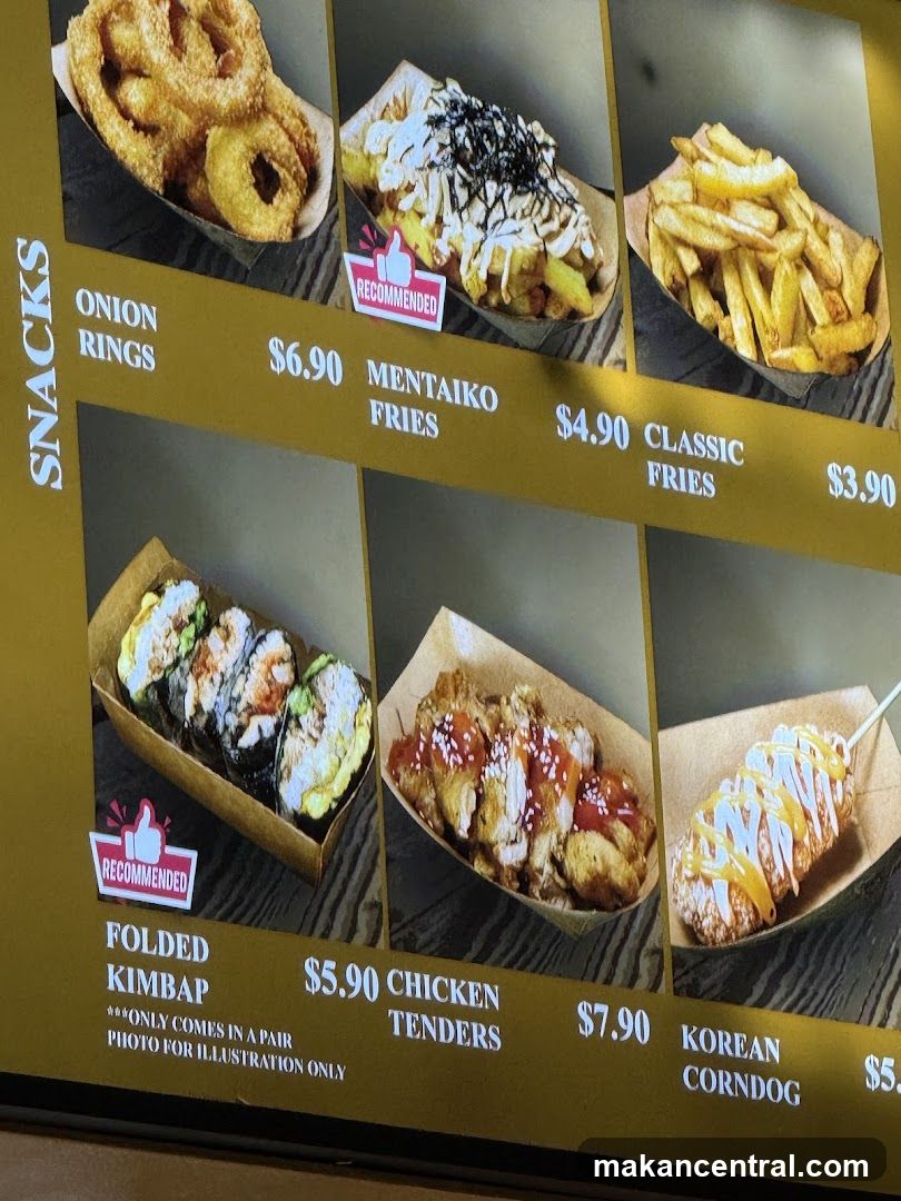 Snacks Menu