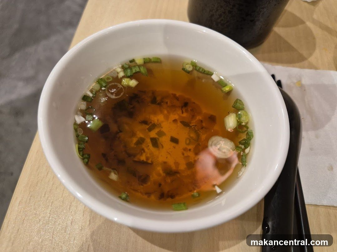 Bowl of Broth with Green Onions