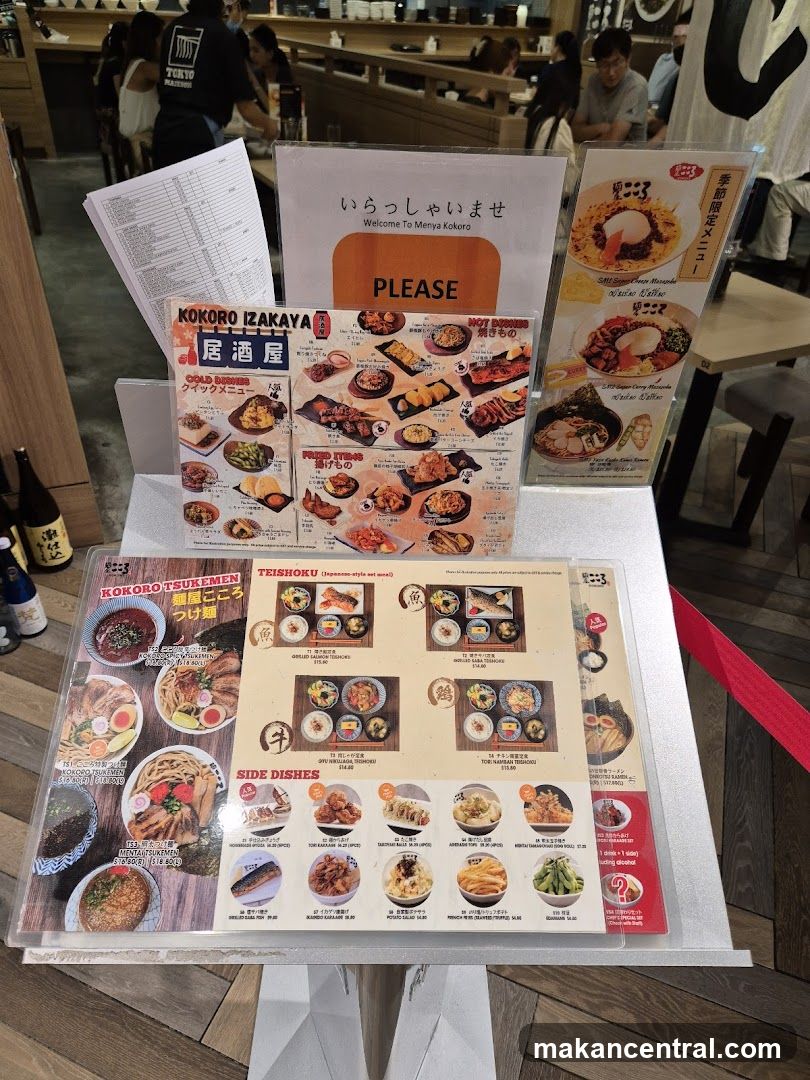 Kokoro Izakaya Menu