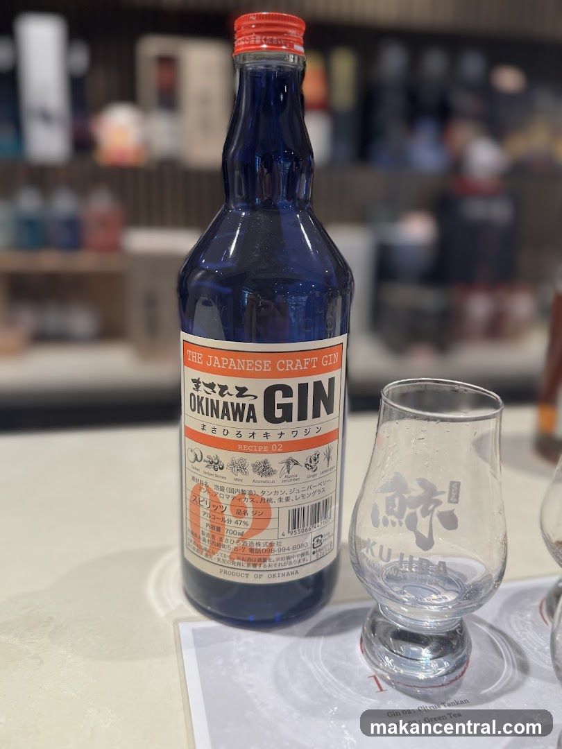 Okinawa Gin Bottle and Tasting Glasses