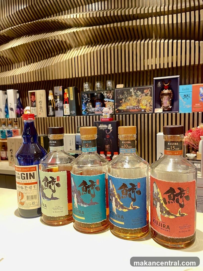Bottles of Japanese Gin and Whisky