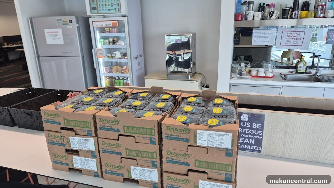 Blueberries stacked on a table