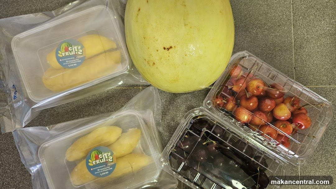 Packaged Durian and Cherries with Melon