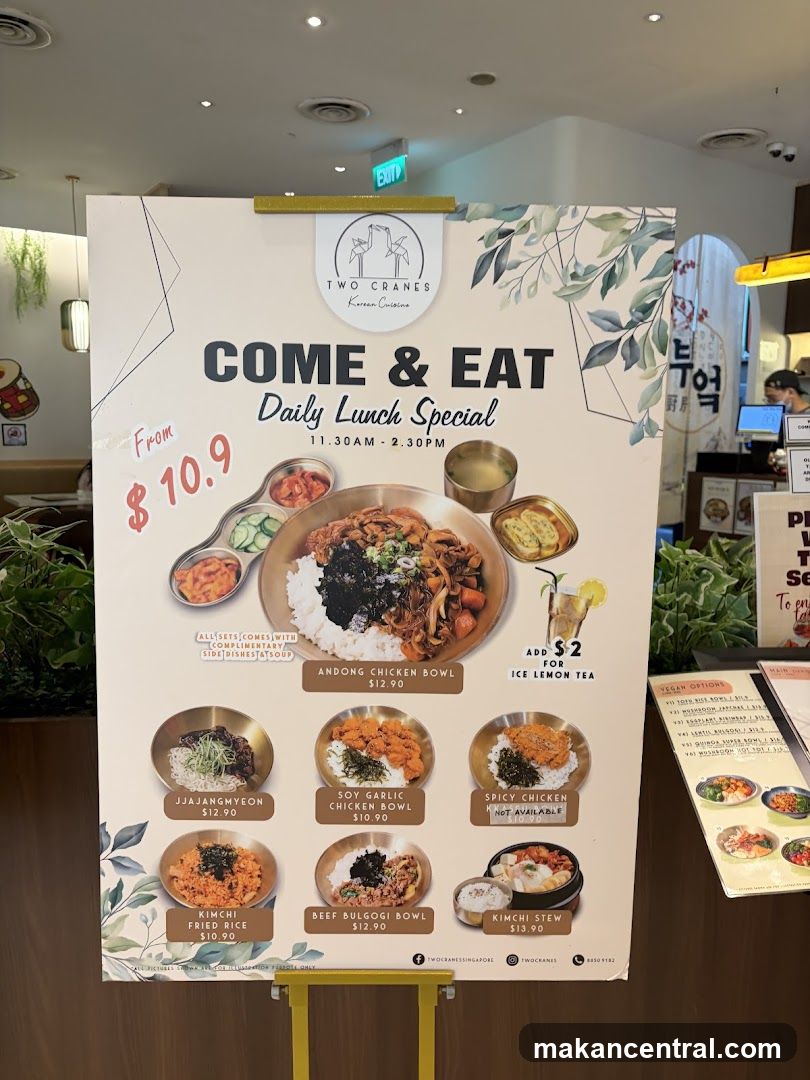Daily Lunch Special Menu