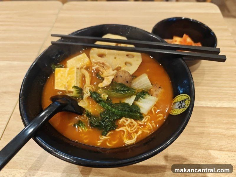 Spicy Noodle Soup with Tofu and Vegetables